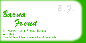 barna freud business card